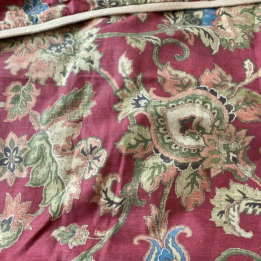 Chaps Ralph Lauren Annabelle Floral Jacobean 2 Standard Pillow Shams Red French